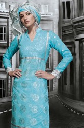 Blue Unstitched Cotton Salwar Suit