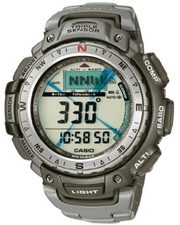 CASIO PROTREK TITANIUM METAL, COMPASS, ALTIMETER, BAROMETER, TEMP SENSOR