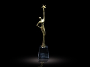 Recognization awards made of Metal trophy with Crystal Base