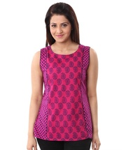 Buy Cotton Pink Panel Top