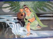 village girl painting