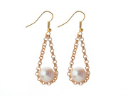 Round White Freshwater Pearl Earrings Is US$ 1.49