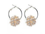 White Freshwater Pearl Big Loop Earrings are US$3.35