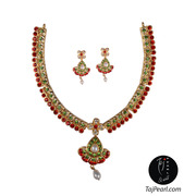 Gold plated Necklaces studded with Pure Pearls from TajPearl.com