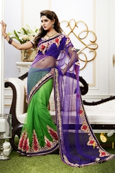 Pavitraa  Net Saree Crafted with Zari,  Stone,  Applique,  and Patch work