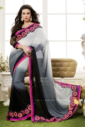 Pavitraa  The Black shaded saree with Resham work,  Zari,  Seqence work 