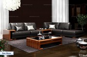 Oriental Style Cozy Leather Sectional Sofa