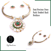 Semi Precious- Hasli Set from online jewellery store Taj Pearl.