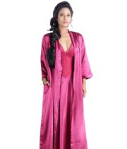 La Lingerie Satin Nighty-gown Set (Pink)
