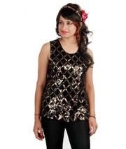 Ladyoye - Copper Sequin Play Black Top