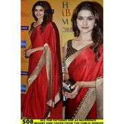 Prachi Desai Saree containing beautiful designing work in pallu