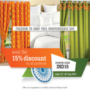 Get Flat 15% OFF on all Home Furnishing Product-Use Coupon Code: IND15