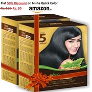 Flat 50% Discount on Nisha Quick Color 60g Pack - Amazon