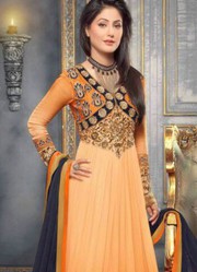 VandV Unique Designs In Light Orange Anarkali Suit only on rs.1999/-