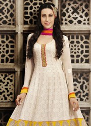 Karishma Kapoor Latest Designer OffWhite Anarkali Suit only on Rs.1999