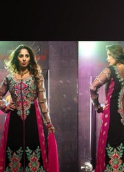 VandV Black Colored Semi Stitched Long Anarkali Suits only on Rs.1999