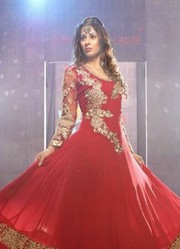 VandV Exclusive Designer Red Anarkali Suits very low price deal 1999/-