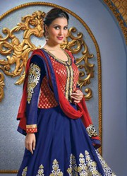Lara Datta In Blue Floor Length Anarkali Suit very best cheap deal