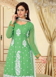 Light Parrot Full Sleeve Designer Anarkali Suits very best cheap deal