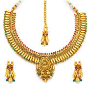 Sukkhi Finely Polished Antique Necklace Set With Maang Tika