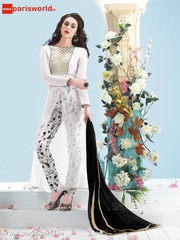 Off White Georgette Charming Party wear Salwar Kameez Eid Collectiomn 