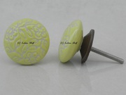 Yellow etched Flat Knob - Indianshelf