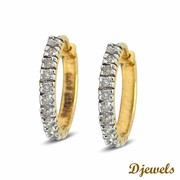 Djewels- Diamond Earring Bali with 14K Hallmared Gold