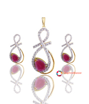 Ruby Pendant Set