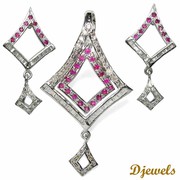 Exclusive collection of Ruby  designer Pendant Set for New Year