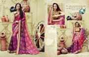Plain Silk Chiffon Sarees by Jaanvi Designer