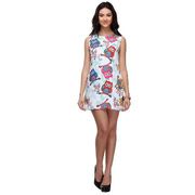 White Multi-Color Printed Dress
