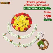 Jasmine Garlands With Loose Flowers Combo @ Rs 25