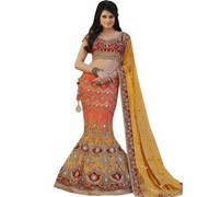 Beautiful Orange and Yellow Desiner Bridal Lehenga Choli