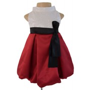 Ivory And Maroon Halter Neck Dress For Your Little Diva