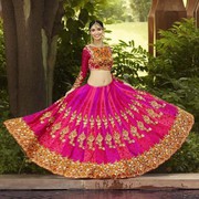 Gleaming Pink Silk Designer Lehenga Choli