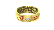 Fingerprint Ring with Wedding Date