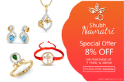 Get 8 percent OFF on any purchase of Rs. 7500 & above - Jewelslane