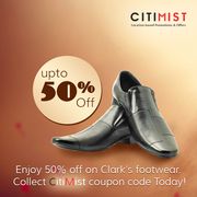 Get upto 50% off on Clark's footwear