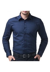 Being Fab Regular Fit Casual Cotton Navy blue Shirt 