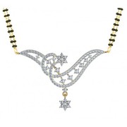 Shop Floral Design Diamond Mangalsutra Online - Jewelslane