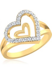 Fashionothon Heart Gold Diamond Ring 22k For Forever Lovers