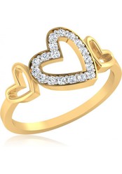 Fashionothon valentine couple Heart Gold Diamond Ring 22k