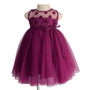 Party Dress For kids like Wine Flocked Dress