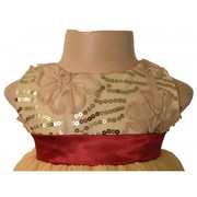Gold Tiered Kids Party Dress At Faye 