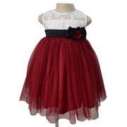 Ivory & Maroon Girls Party Dress At Faye Store
