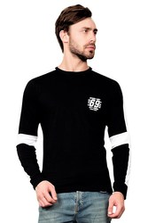 Buy Maniac Mens Fullsleeve Round Neck Black Cotton Tshirt