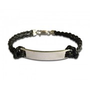 Buy Identity Tag Leather Bracelet for Men at Jewelslane
