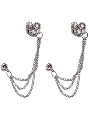 women party wear silver Tassels ear cuffs