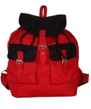 Women’s Red color backpack with canvas material