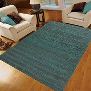 Rugsville Texture Green Sari Silk Dhurrie Rug 5' x 8'